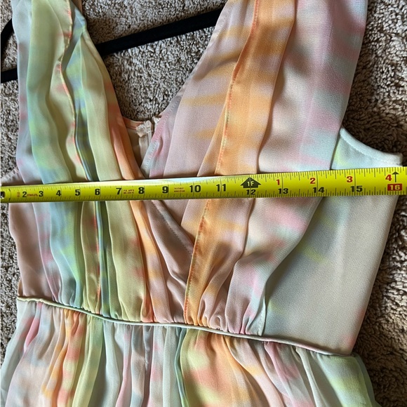 Anthropologie Lil Watercolor Tie-dye Pastel Rainbow Maxi Dress, Size 4 - Picture 10 of 11